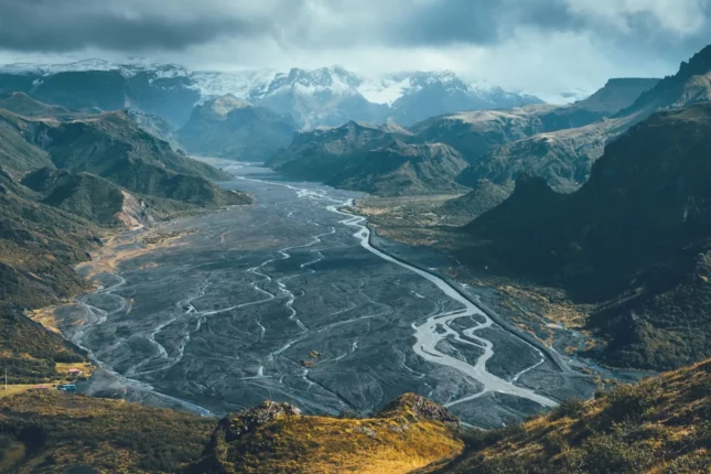 A moment of Þórsmörk hike day tour with Midgard Adventure in Iceland