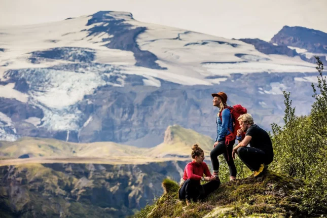 A moment of Þórsmörk hike day tour with Midgard Adventure in Iceland