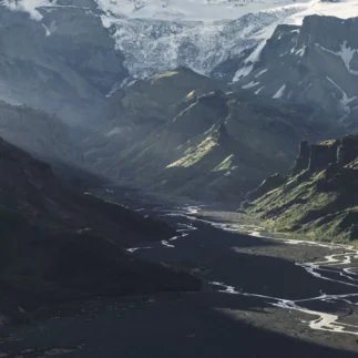 A moment of Þórsmörk hike day tour with Midgard Adventure in Iceland