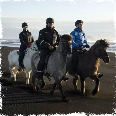 A moment of the horseback ride to the Black Sand Beach