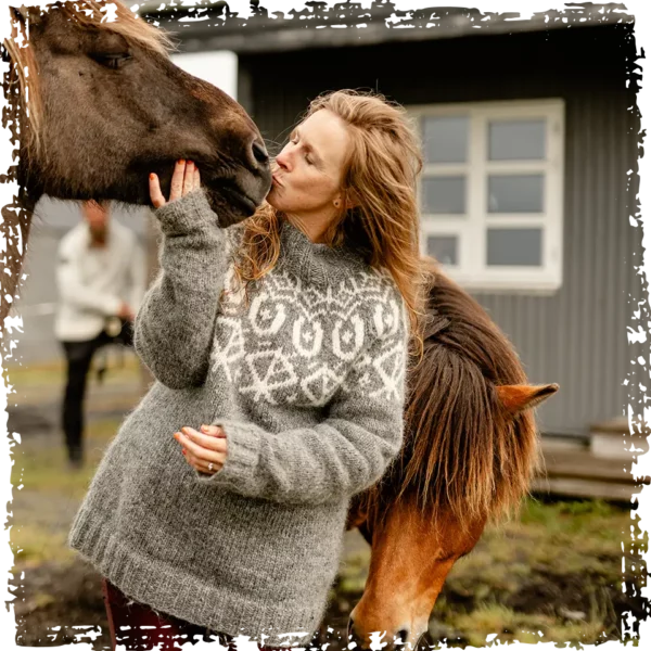 A woman with Mr Iceland wool sweater