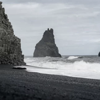 Black volcanic beach of Reynisfjara in Iceland