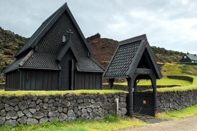 Heimaey Wood Church in the south of Iceland