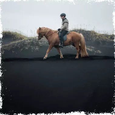 Horse riding on the Black Sand Beach is an unforgettable experience