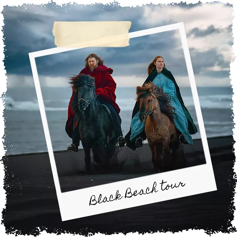 Horseback tours on the Black Sand Beach with Mr Iceland