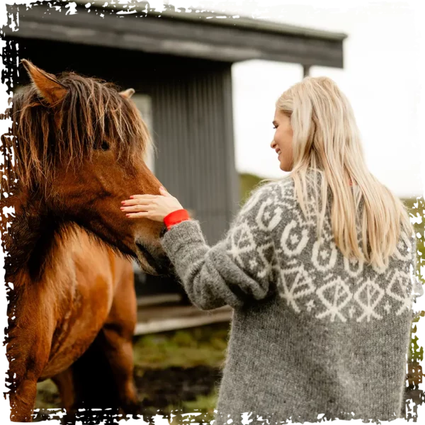 Mr Iceland's grey homemade sweater