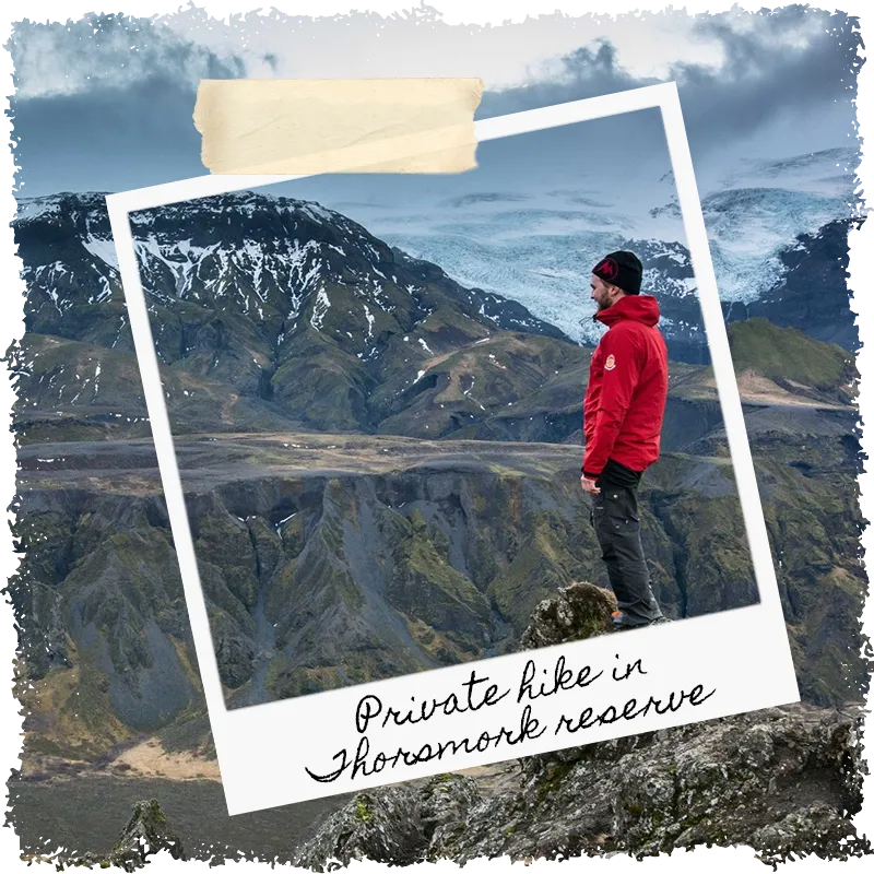 Private hike in Thorsmork nature reserve