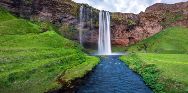 Seljalandfoss waterfall in South Iceland