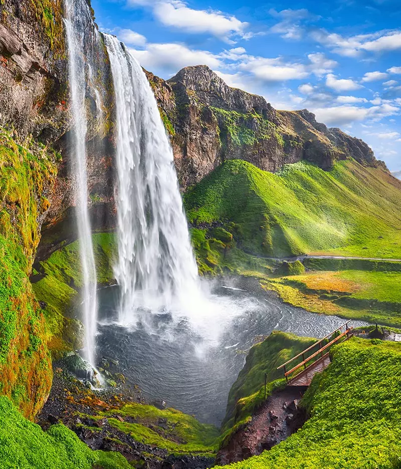 Seljalandsfoss waterfall detail