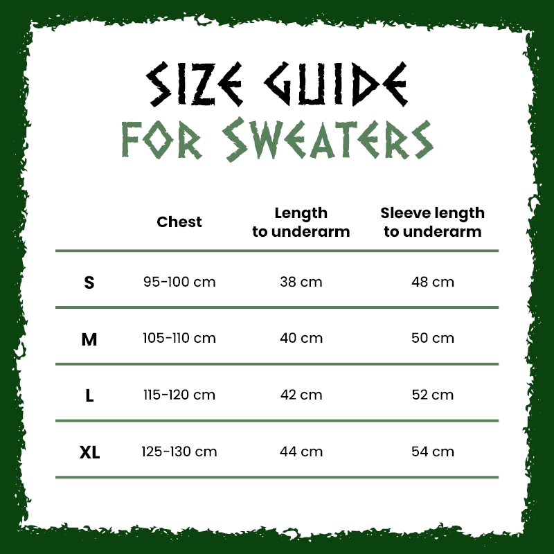 Sweater size guide