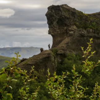 A moment of Þórsmörk hike day tour with Midgard Adventure in Iceland