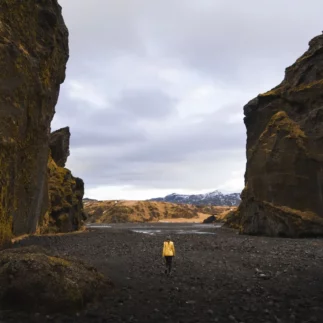A moment of Þórsmörk hike day tour with Midgard Adventure in Iceland
