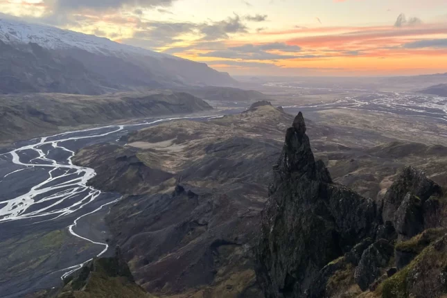 A moment of Þórsmörk hike day tour with Midgard Adventure in Iceland
