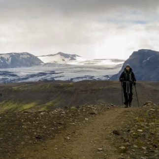 A moment of Þórsmörk hike day tour with Midgard Adventure in Iceland