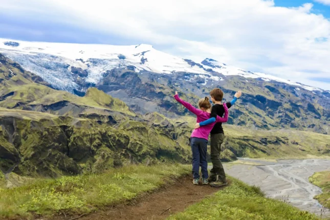 A moment of Þórsmörk hike day tour with Midgard Adventure in Iceland
