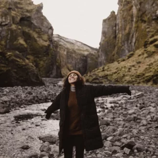 A moment of Þórsmörk hike day tour with Midgard Adventure in Iceland