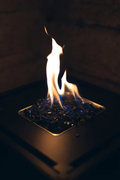 The fireplace during Mr Iceland's Story Night